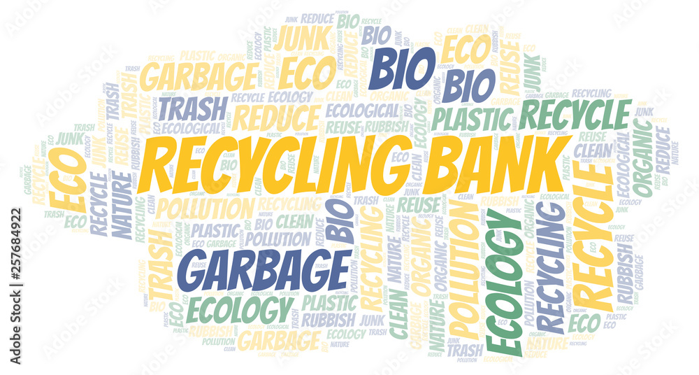 Fototapeta premium Recycling Bank word cloud.