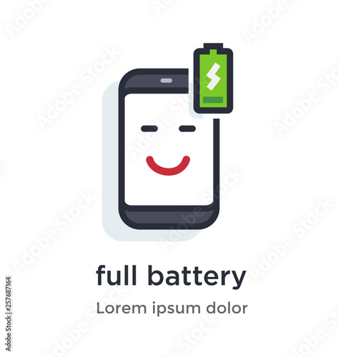 Emotion phone charging, full, honest, wireless illustration Icon.