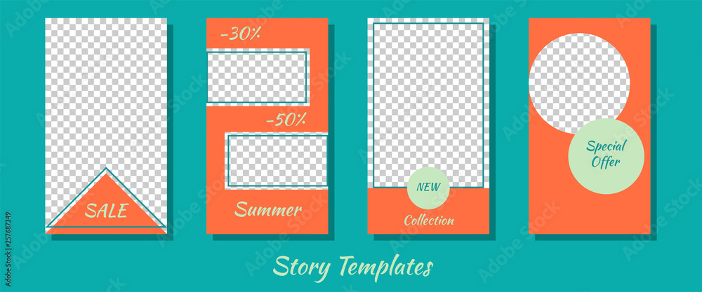 A set of minimalist stories for social networks. Frame. Package to create your unique content. Templates for stories.