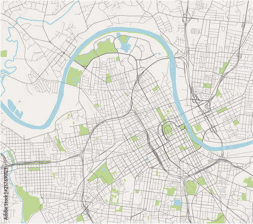 map of the city of Nashville, Tennessee, USA photo