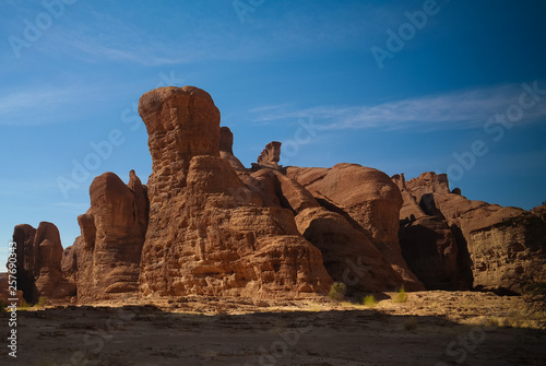 Abstract Rock formation at plateau Ennedi in Terkei valley in Chad photo