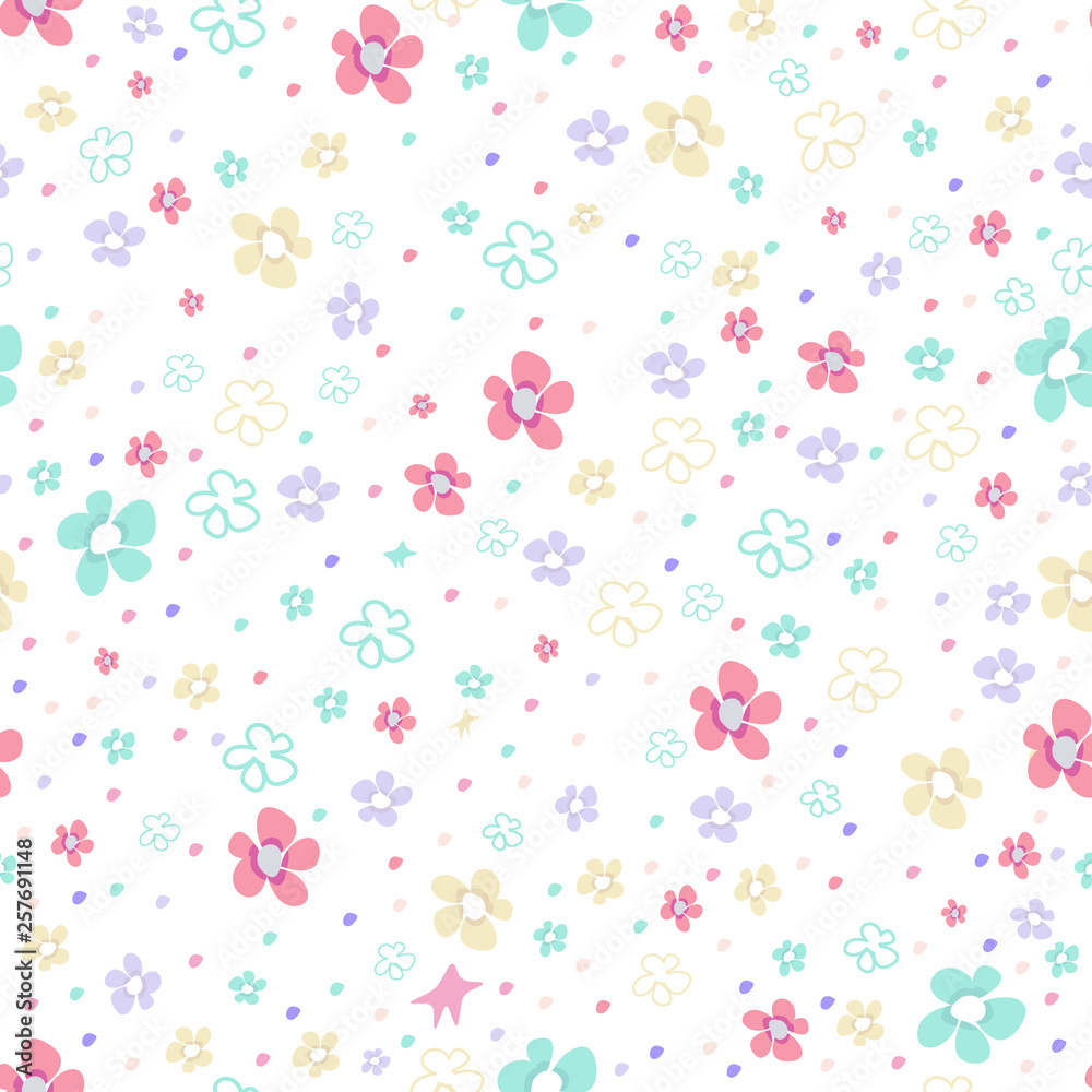 pattern with multicolor flowers on white pattern with multicolor flowers on white