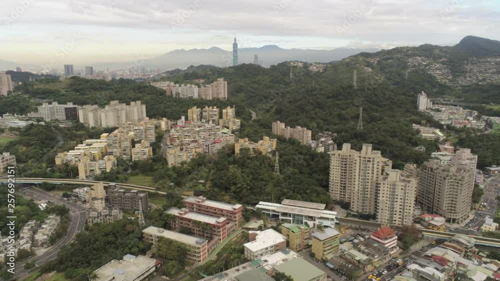 Aerial view of the landscape, cityscape near Muzha station Aerial view of the landscape, cityscape near Muzha station
