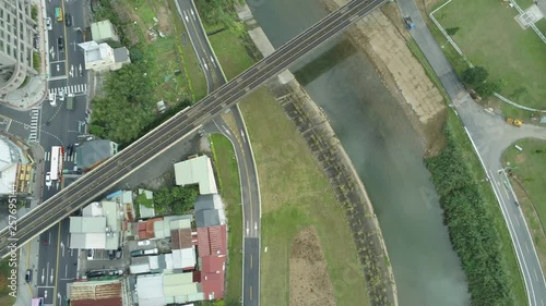 Aerial view of the landscape, metro line near Muzha station photo