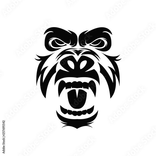 Modern Head Monkey Logo Vector
