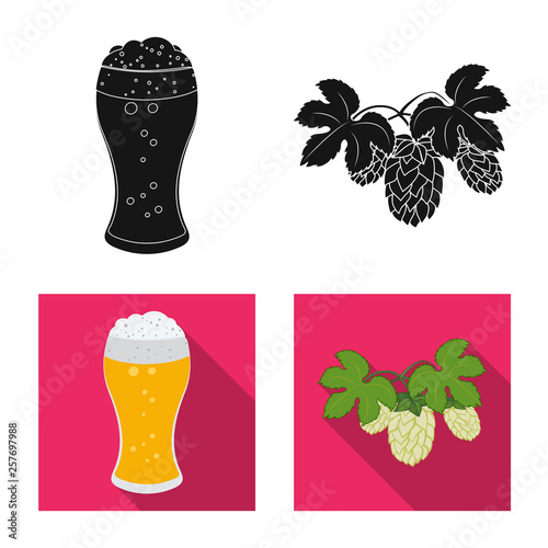 Vector illustration of pub and bar sign. Set of pub and interior stock symbol for web.