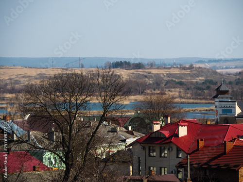 The view on the pond in Yavorіv, Lviv region of Ukraine from the height of the fifth floor © Taras