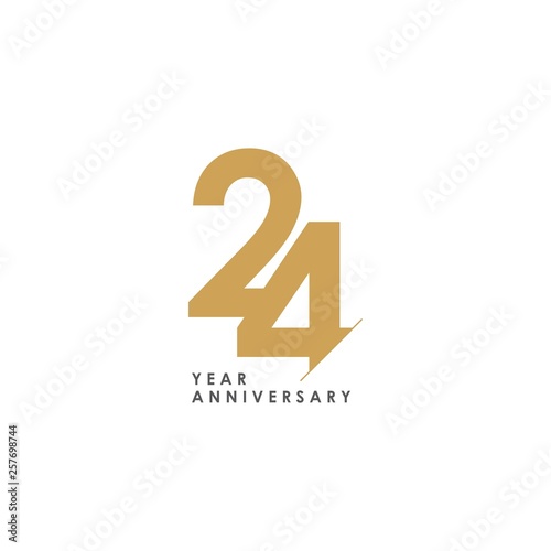 24 Year Anniversary Vector Template Design Illustration