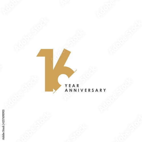 16 Year Anniversary Vector Template Design Illustration