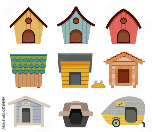 Various types of dog houses. Unique dog house designs.
