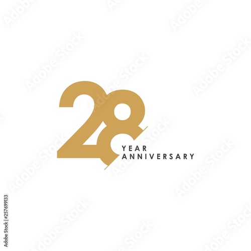 28 Year Anniversary Vector Template Design Illustration