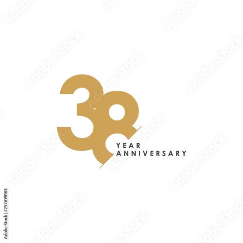 38 Year Anniversary Vector Template Design Illustration photo