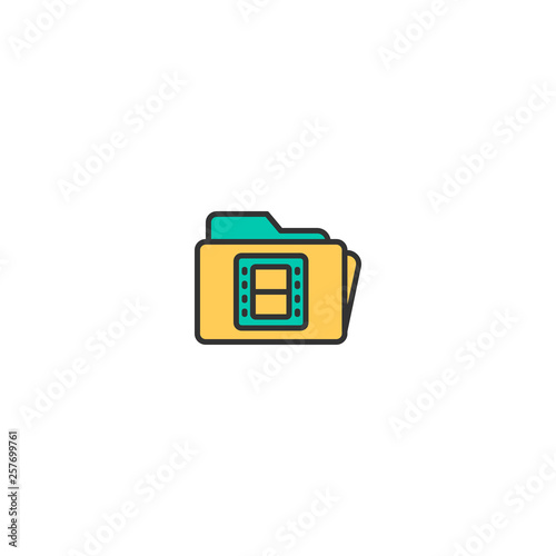 Folder icon design icon design. Photography and video icon vector design