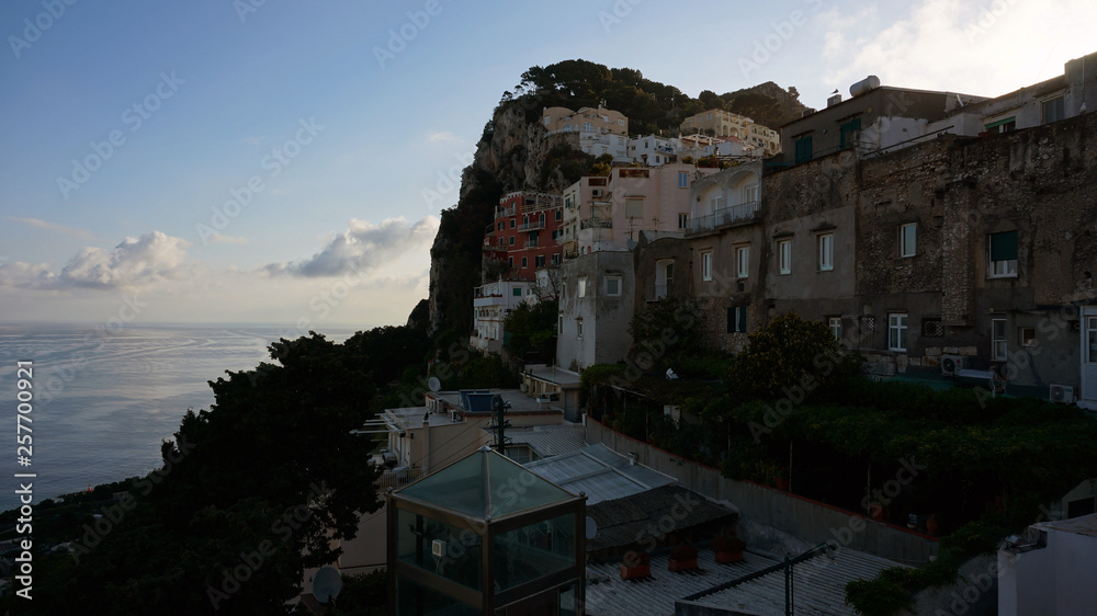Evening view of Capri and Marina Grande