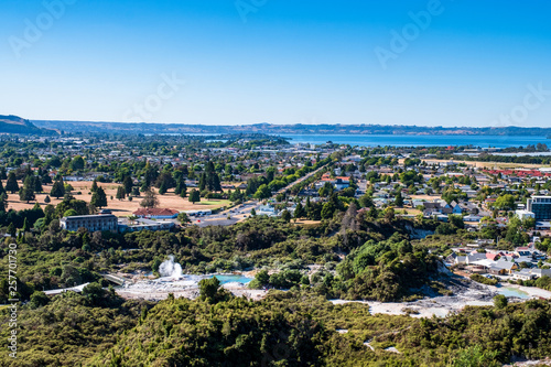 Beautiful scenery of thermal land, Rotorua, North Island, New Zealand.