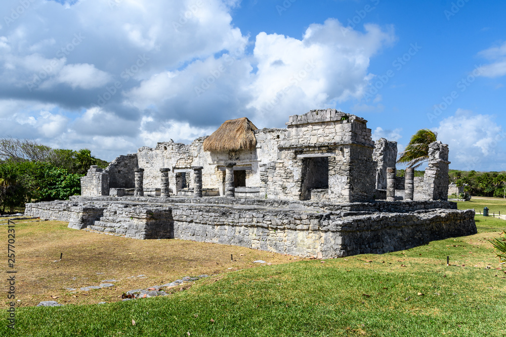 Palace at Tulum archaeological site in Quintana Roo, Mexico