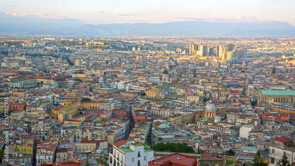 Fototapeta premium Aerial view of Napoli historic centre