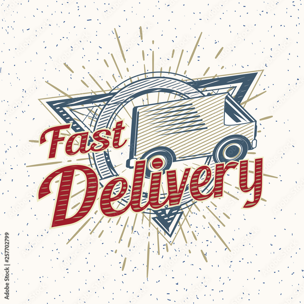 Naklejka premium Fast Delivery decorative emblem