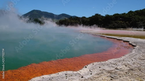 Beautiful scenery of thermal land, Rotorua, North Island,  New Zealand.