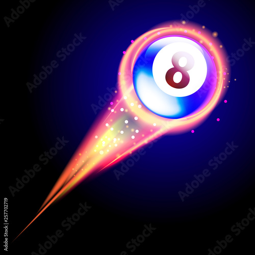 Vector Lottery Bingo Ball With Hot Burning Flames