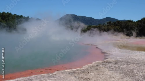 Beautiful scenery of thermal land, Rotorua, North Island,  New Zealand.