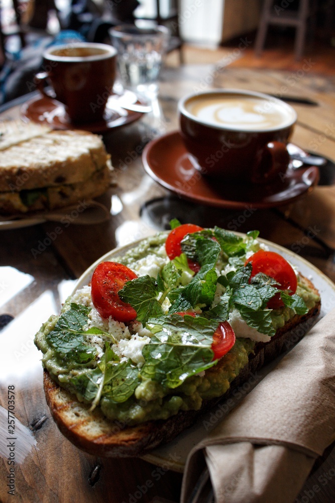 Avocado toast and coffe Avocado toast and coffe