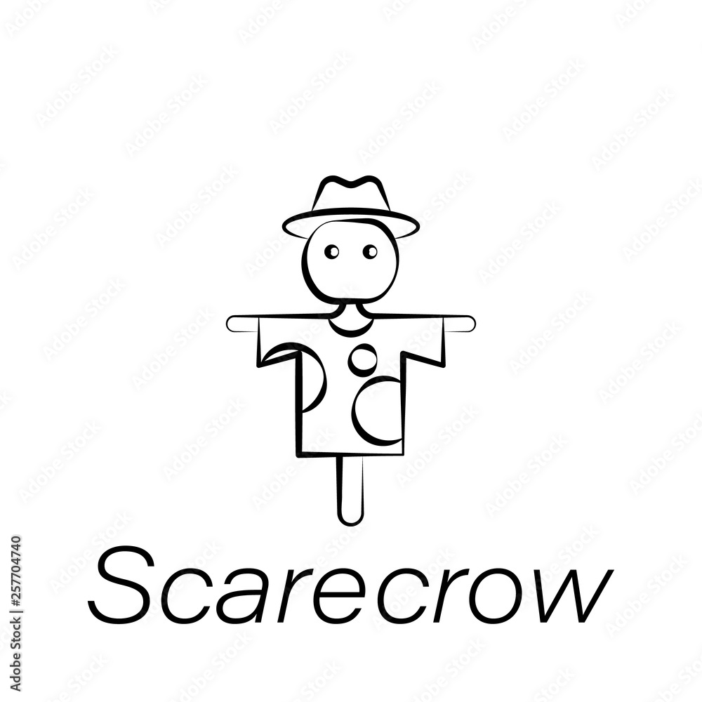 scarecrow hand draw icon. Element of farming illustration icons. Signs and symbols can be used for web, logo, mobile app, UI, UX