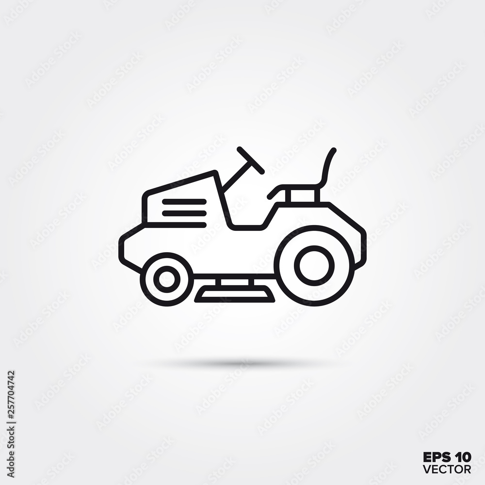 lawn tractor vector line icon