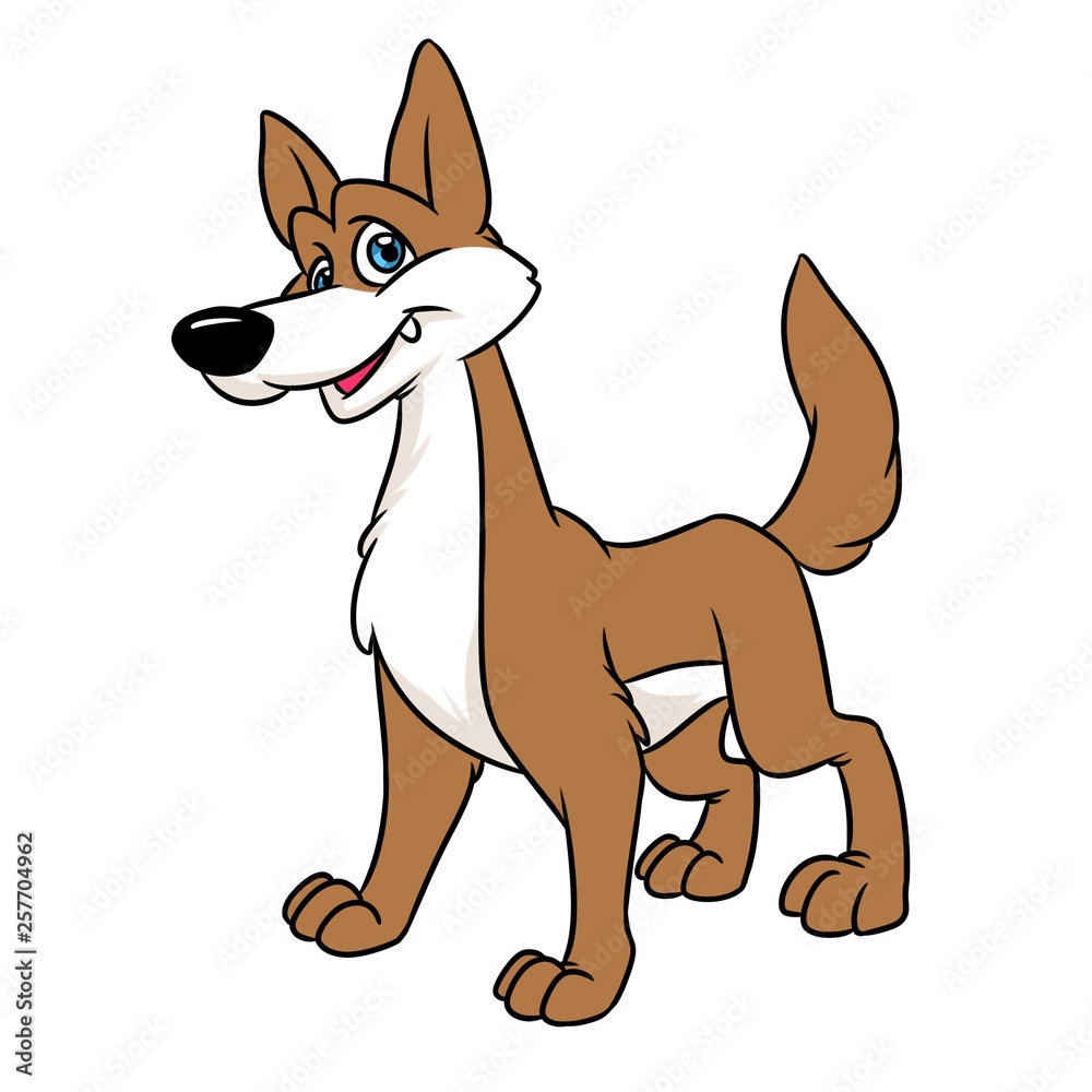 Dog funny smile animal character  cartoon illustration isolated image 