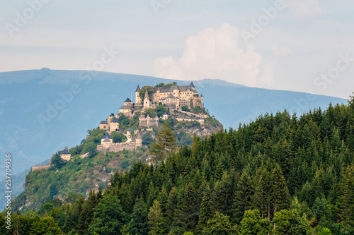 Top part of the Hochosterwitz castle on the mountain hill in Austria - Image