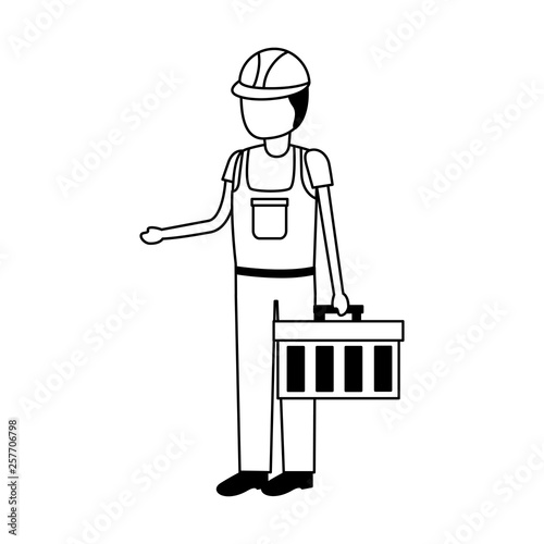 construction worker with toolkit