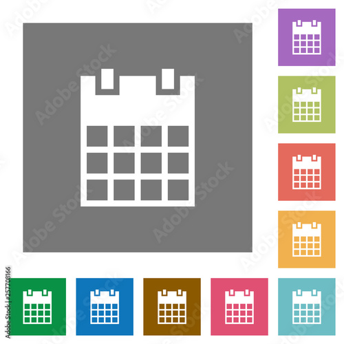 Single calendar square flat icons photo