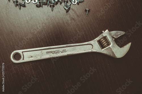 wrench on a black background