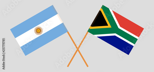 RSA and Argentina. The South African and Argentinean flags. Official colors. Correct proportion. Vector