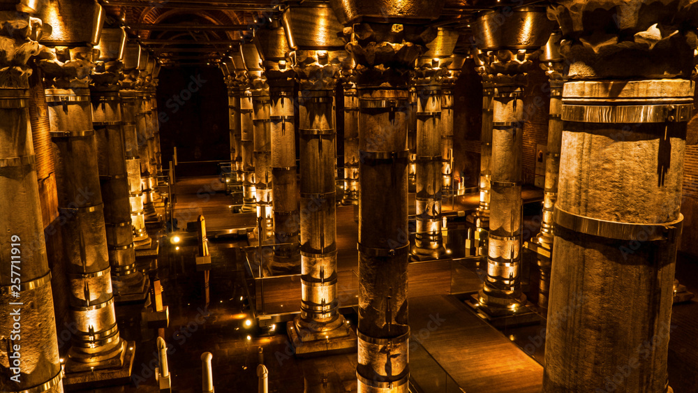Serefiye Cistern had been constructed by Byzantine Emperor II. Theodosius on the purpose of water supply for Istanbul