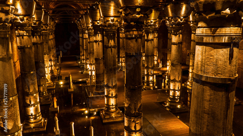 Serefiye Cistern had been constructed by Byzantine Emperor II. Theodosius on the purpose of water supply for Istanbul photo