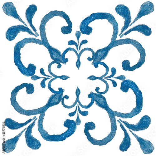 Beautiful hand painted Azulejos tile pattern decorations vector