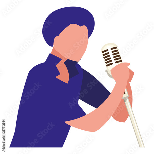 singer with microphone character