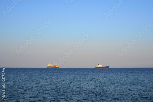 cargo ships on the horizon © Roman