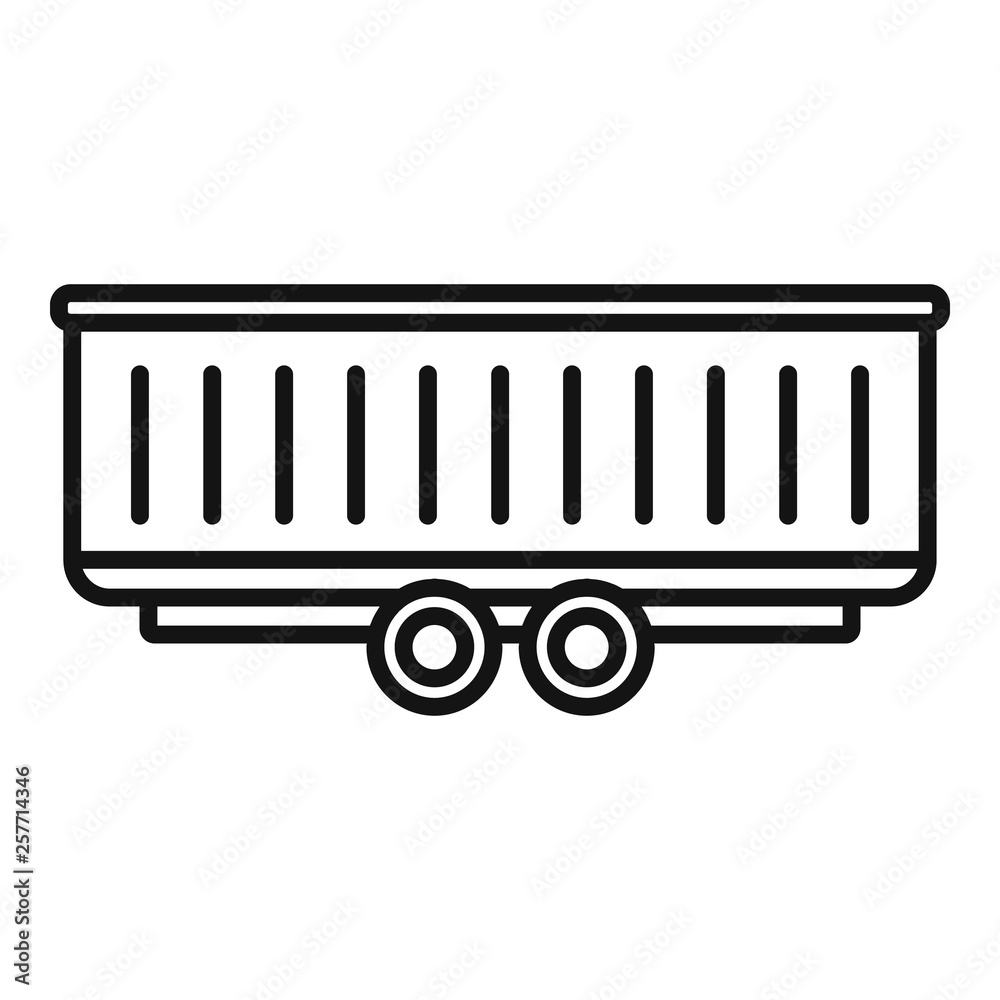 Farm wheat trailer icon. Outline farm wheat trailer vector icon for web design isolated on white background Farm wheat trailer icon. Outline farm wheat trailer vector icon for web design isolated on white background