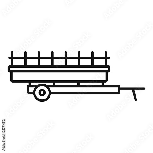 Farm harvester trailer icon. Outline farm harvester trailer vector icon for web design isolated on white background
