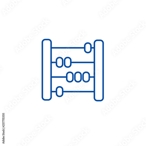 Abacus,scores,counter line concept icon. Abacus,scores,counter flat  vector website sign, outline symbol, illustration.
