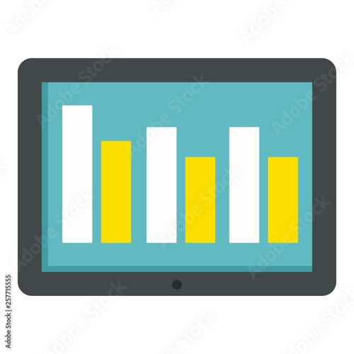Graph tablet icon. Flat illustration of graph tablet vector icon for web design