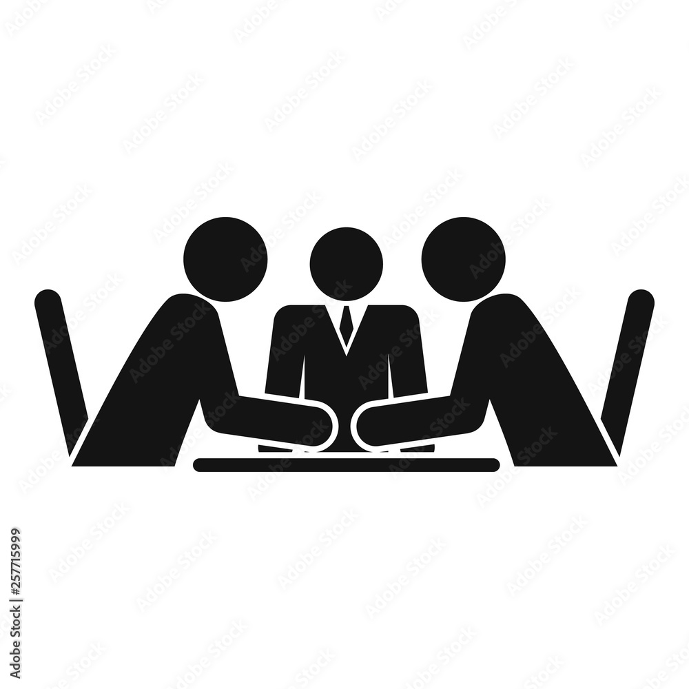 Business meeting icon. Simple illustration of business meeting vector icon for web design isolated on white background Business meeting icon. Simple illustration of business meeting vector icon for web design isolated on white background