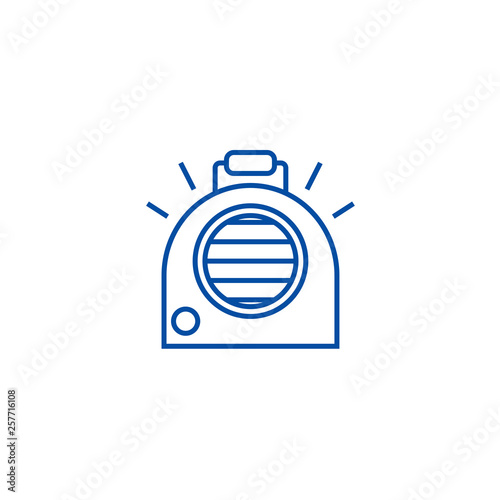 Air conditioning, portable heater line concept icon. Air conditioning, portable heater flat  vector website sign, outline symbol, illustration.