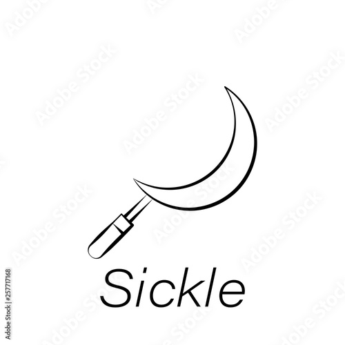 sickle hand draw icon. Element of farming illustration icons. Signs and symbols can be used for web, logo, mobile app, UI, UX