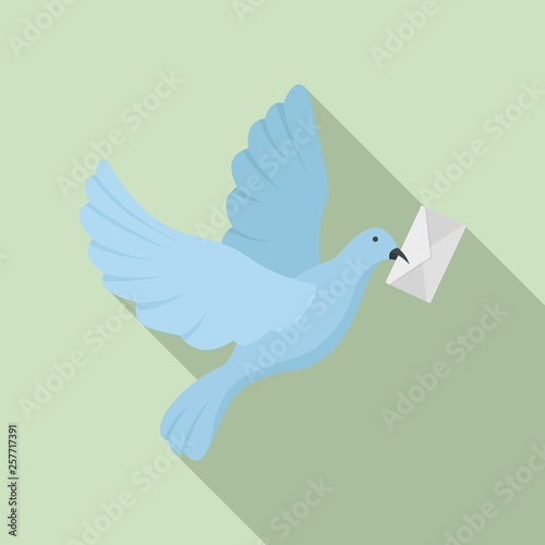 Post pigeon icon. Flat illustration of post pigeon vector icon for web design