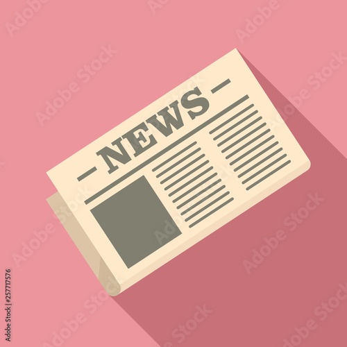 Old newspaper icon. Flat illustration of old newspaper vector icon for web design