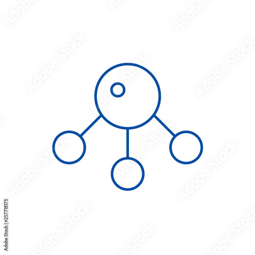 Atom,molecula line concept icon. Atom,molecula flat  vector website sign, outline symbol, illustration.