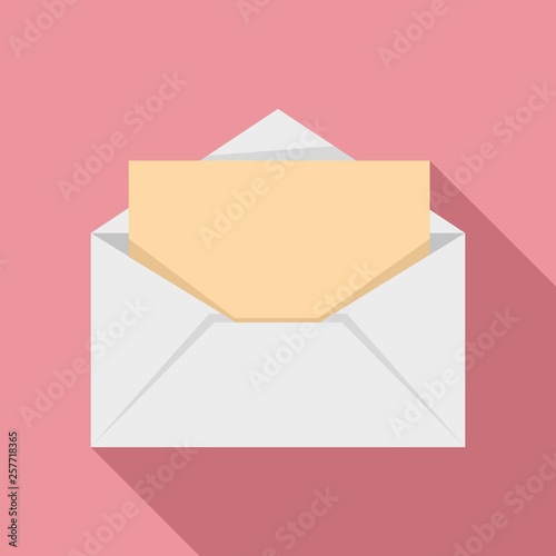 Open envelope icon. Flat illustration of open envelope vector icon for web design photo